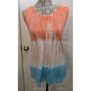 Pure Amici Sleeveless Top Cotton Tye Dye Luxury Brand NWT Womens Size L